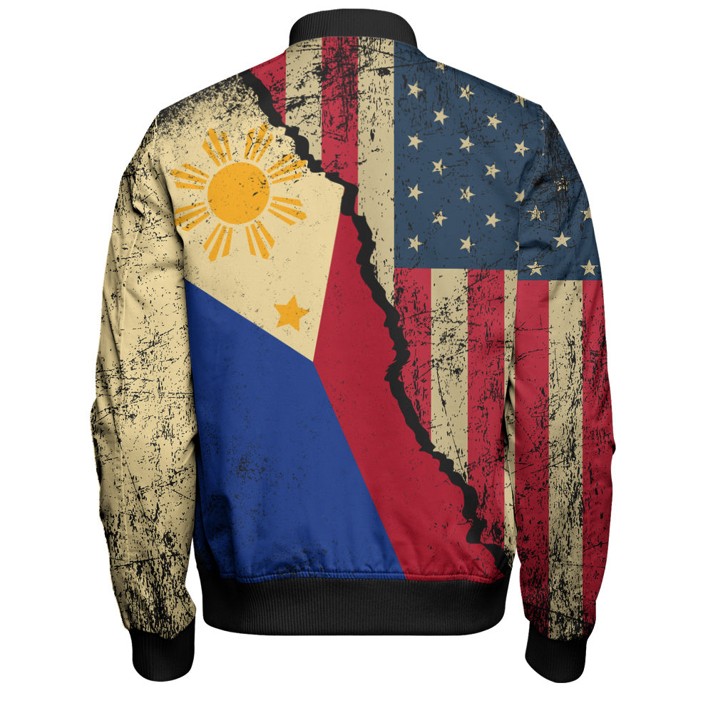 Philippines Filipinos Bomber Jacket Filipino American Unity Style