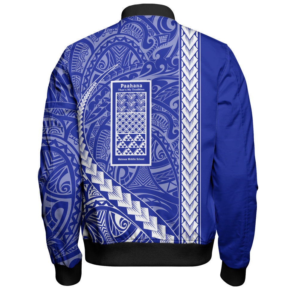 Waimea Middle Public Conversion Charter School Bomber Jacket Tribal Polynesian Pride Style