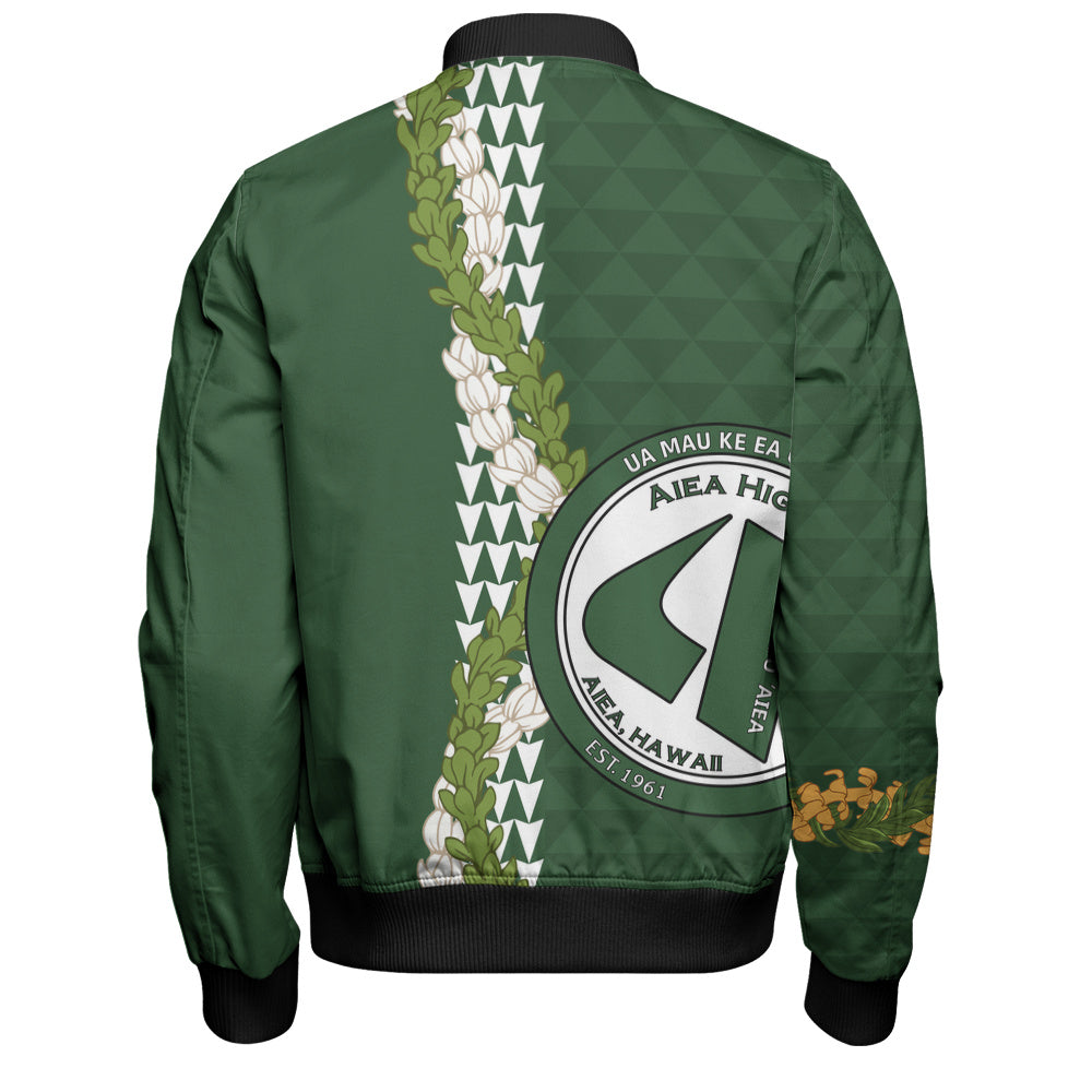 ʻAiea High School Bomber Jacket Puakenikeni Maile Flower Lei