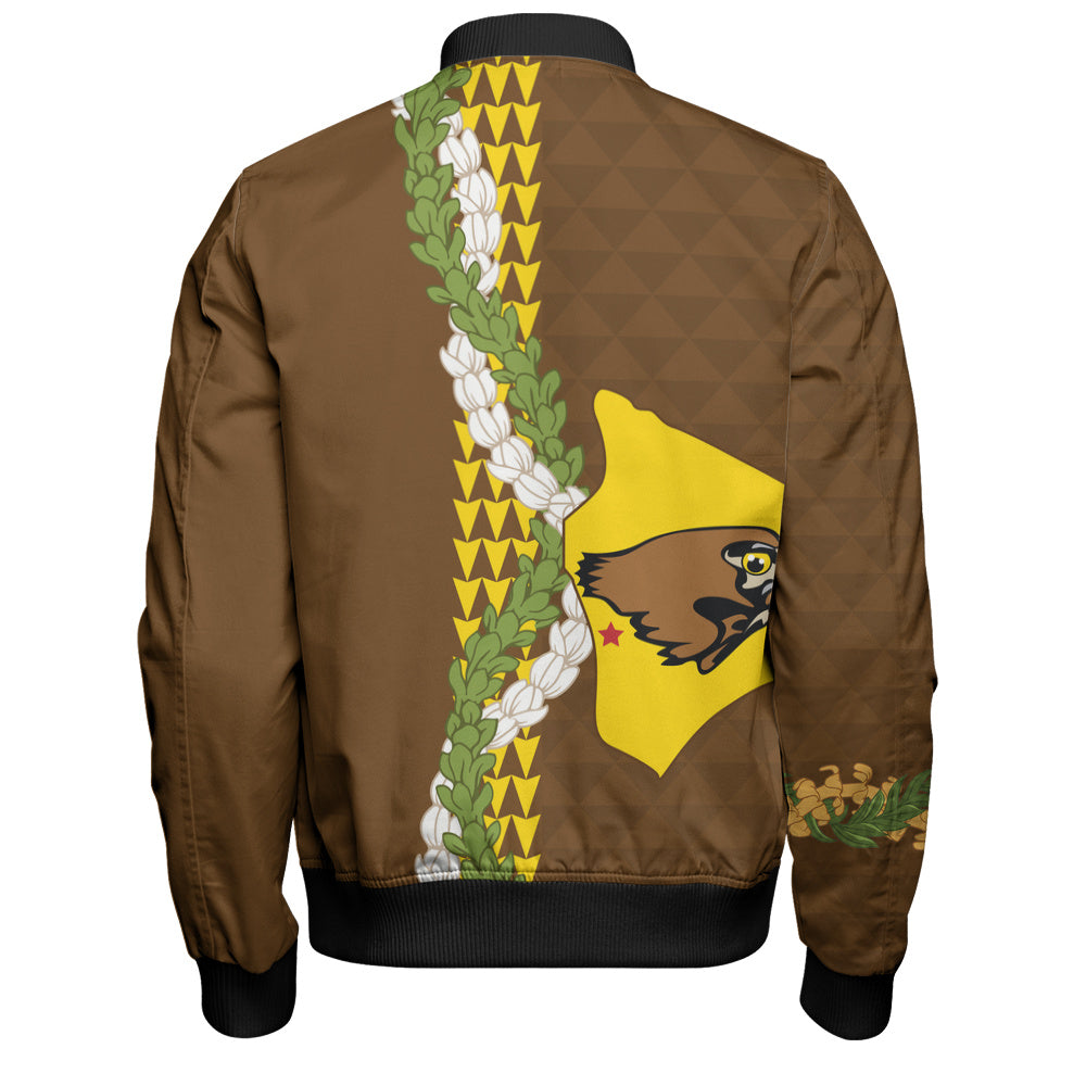 ke kula o ehunuikaimalino Bomber Jacket Puakenikeni Maile Flower Lei