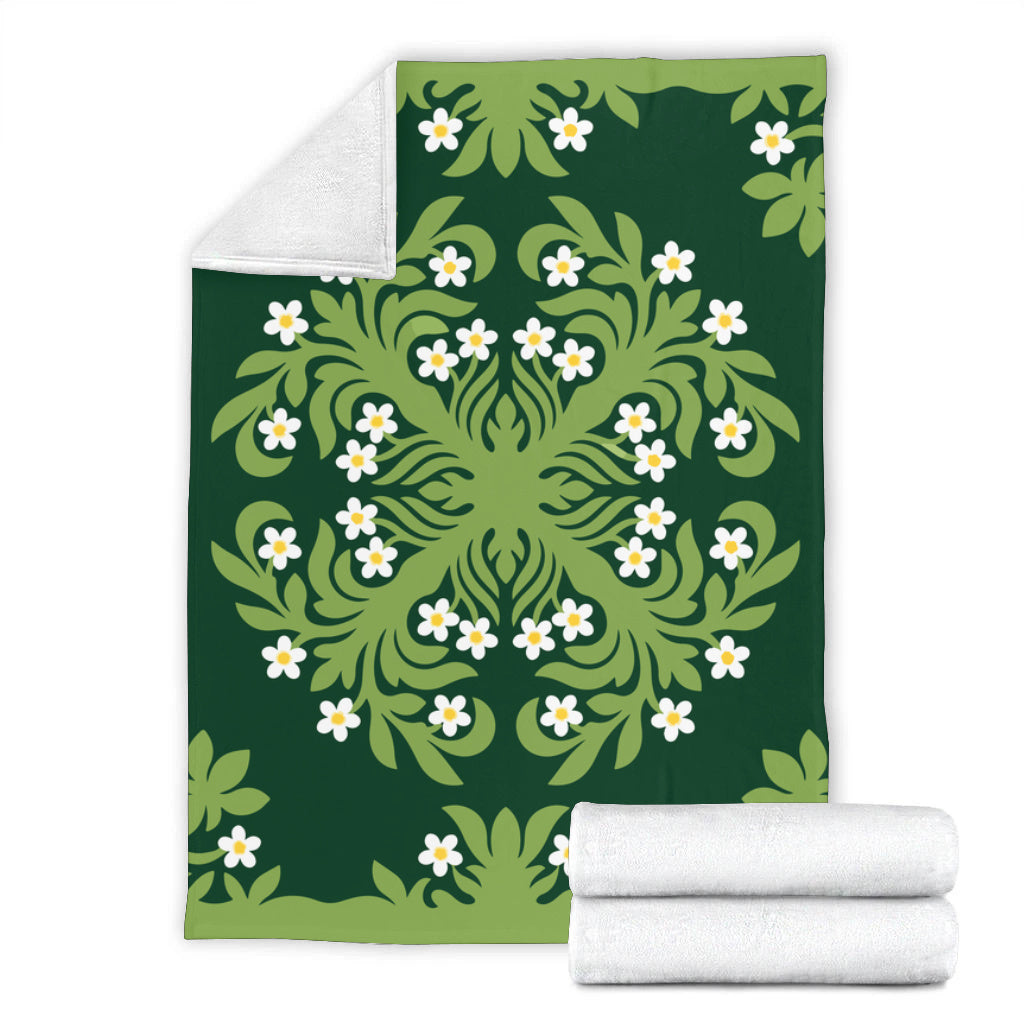 Hawaii Premium Blanket Emerald Tropical Floral Garden Elegance
