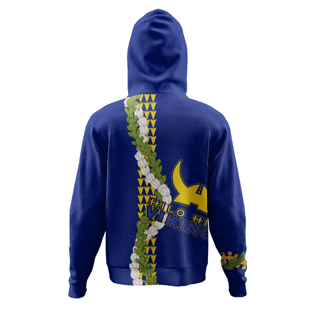 Hilo High School Hoodie Puakenikeni Maile Flower Lei