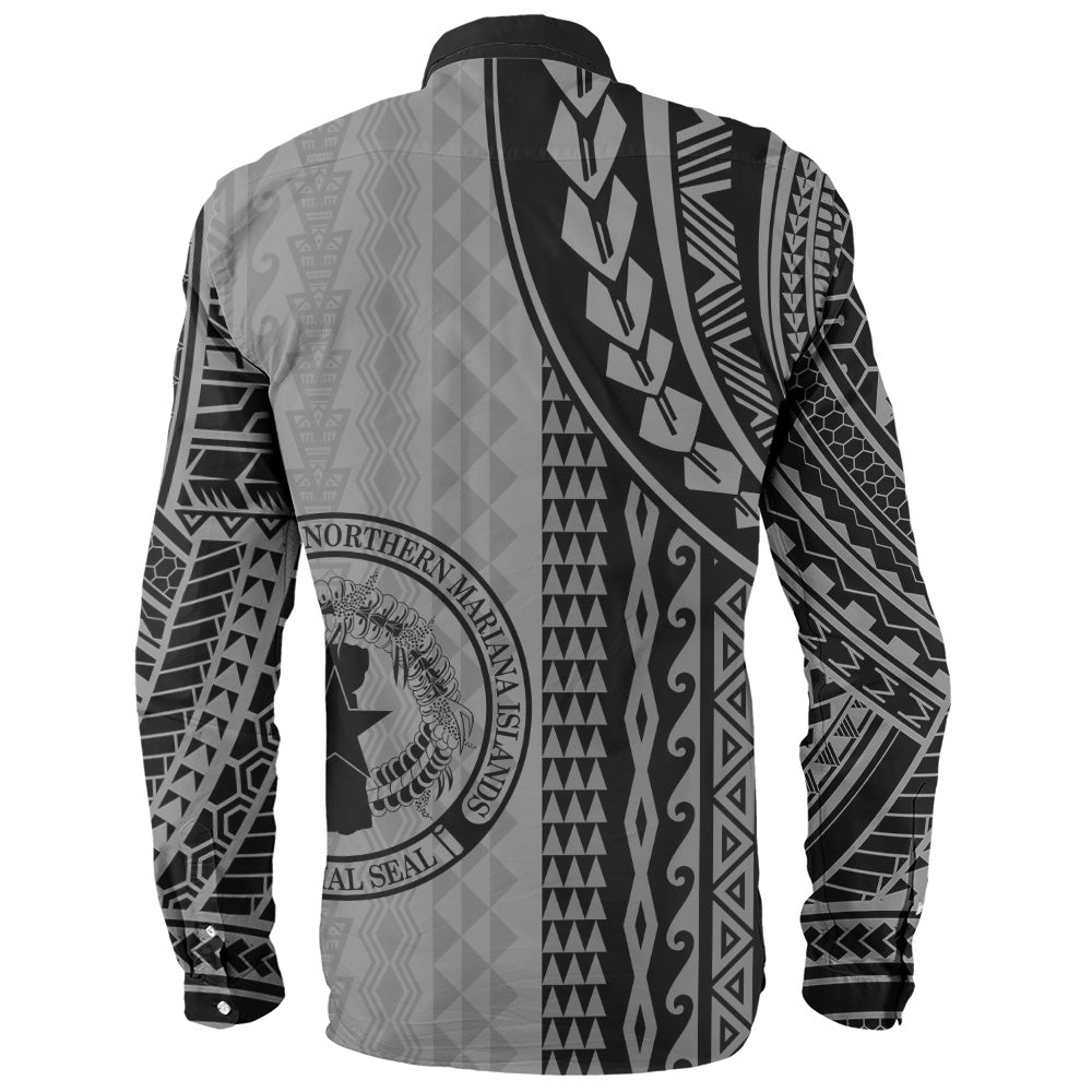 Northern Mariana Islands Long Sleeve Shirt Polynesian Tattoo