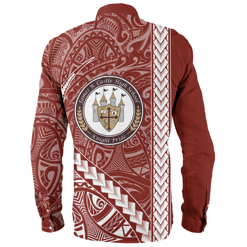 James B. Castle High School Long Sleeve Shirt Tribal Polynesian Pride Style