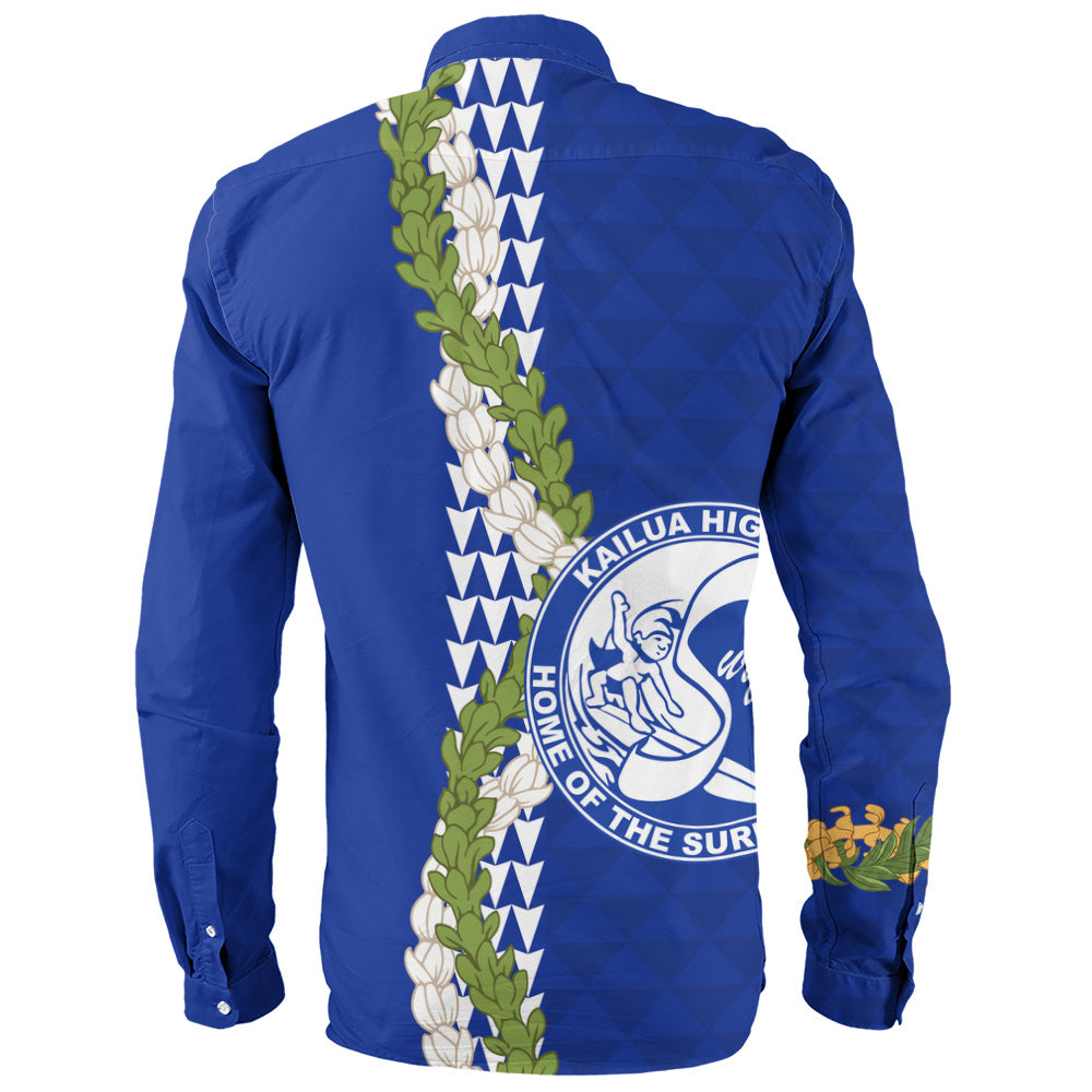 Kailua High School Long Sleeve Shirt Puakenikeni Maile Flower Lei