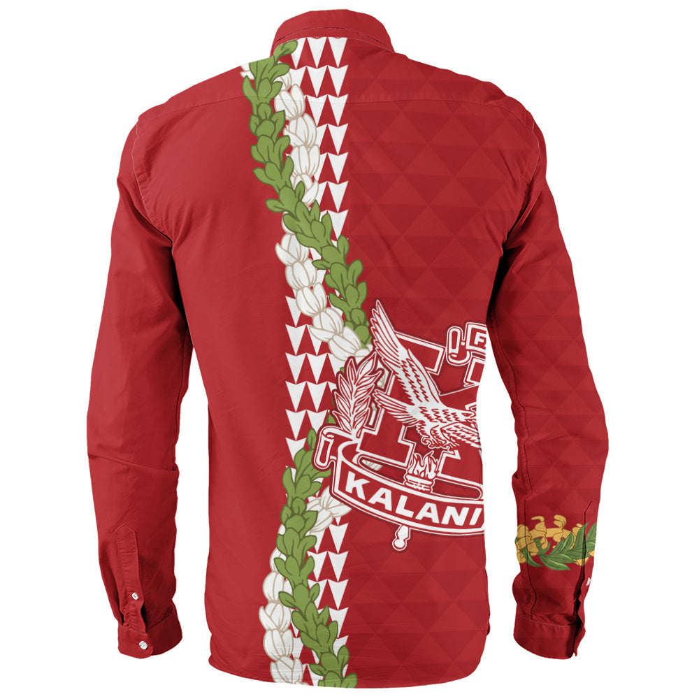 Kalani High School Long Sleeve Shirt Puakenikeni Maile Flower Lei