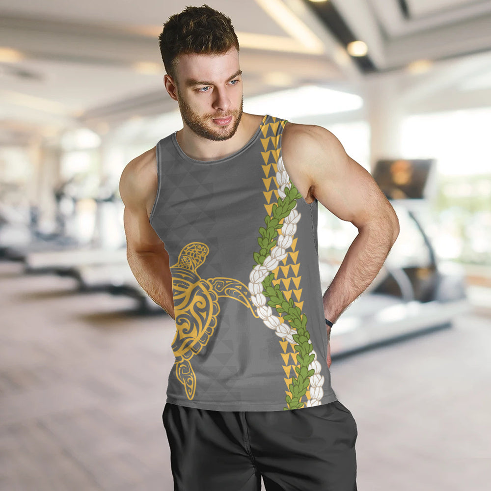 Hawaii Tank Top Turtle Puakenikeni Maile Flower Lei