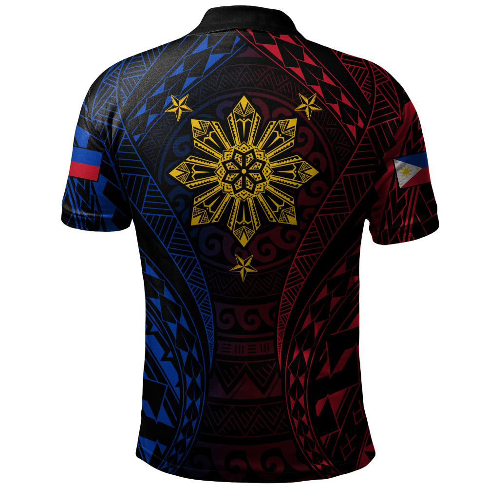 Philippines Filipinos Polo Shirt Sun Flag Tribal Tattoo Pattern