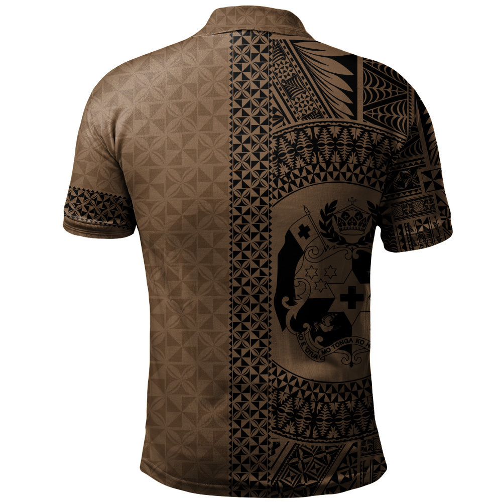 Tonga Polo Shirt Coat Of Arms Ngatu Tapa Heritage Style