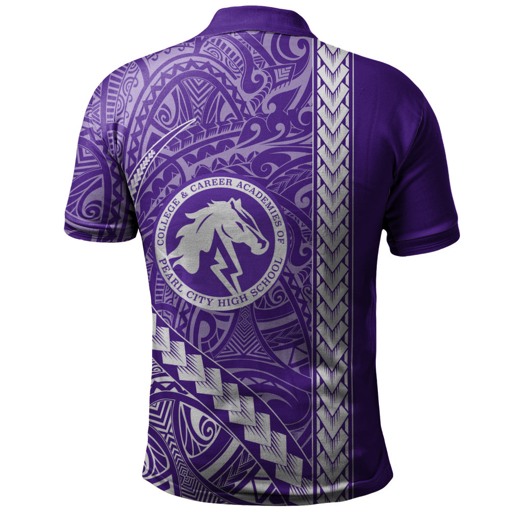 Pearl City High School (Hawaii) Polo Shirt Tribal Polynesian Pride Style