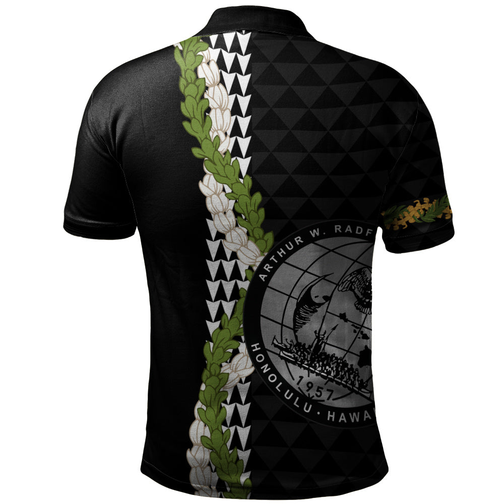 Admiral Arthur W. Radford High School Polo Shirt Puakenikeni Maile Flower Lei