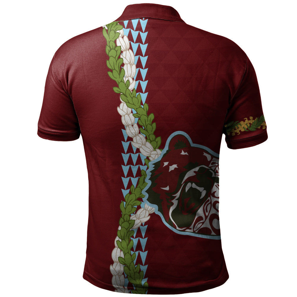 Henry Perrine Baldwin High School Polo Shirt Puakenikeni Maile Flower Lei