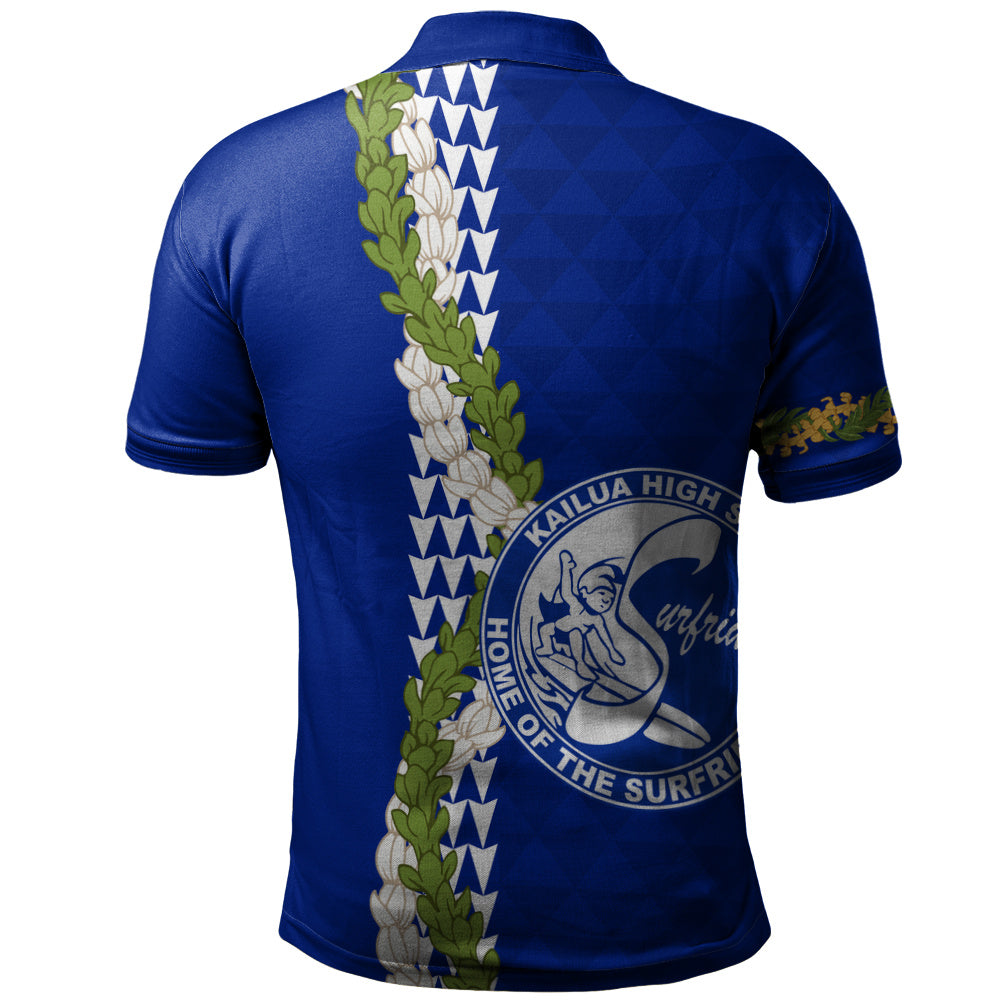 Kailua High School Polo Shirt Puakenikeni Maile Flower Lei