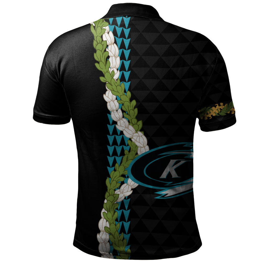 Kapolei High School Polo Shirt Puakenikeni Maile Flower Lei