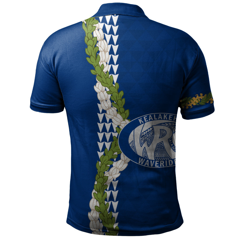 Kealakehe High School Polo Shirt Puakenikeni Maile Flower Lei