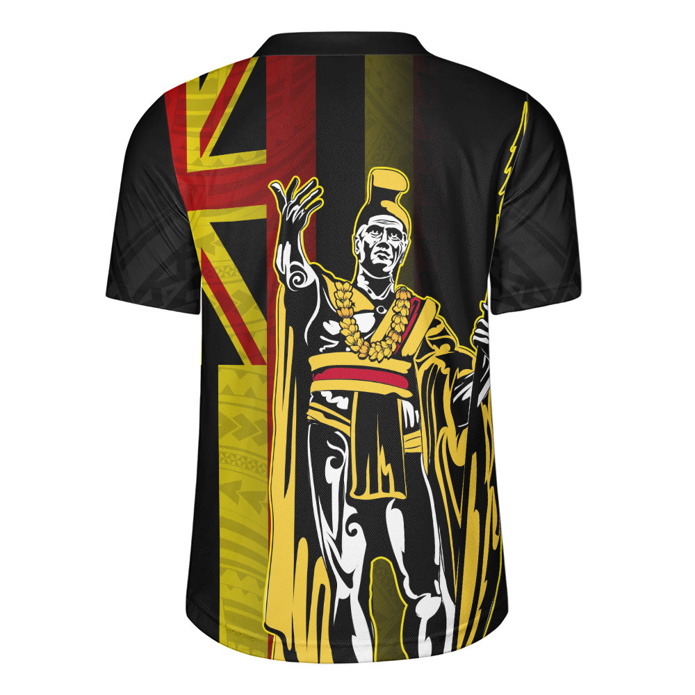 Hawaii Rugby Jersey King Kamehameha Gold Flag Island Royalty Style