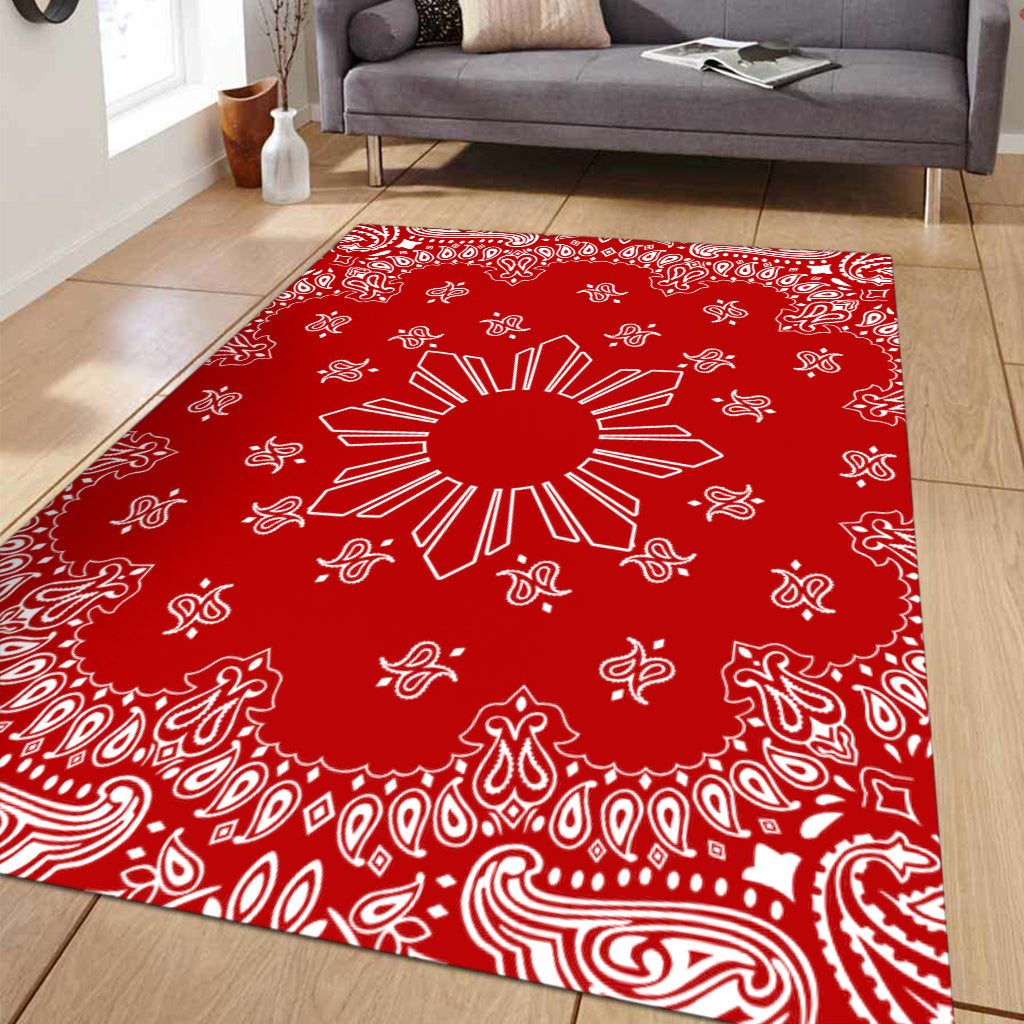 Philippines Filipinos Area Rug Sun Bandana Paisley Print Heritage