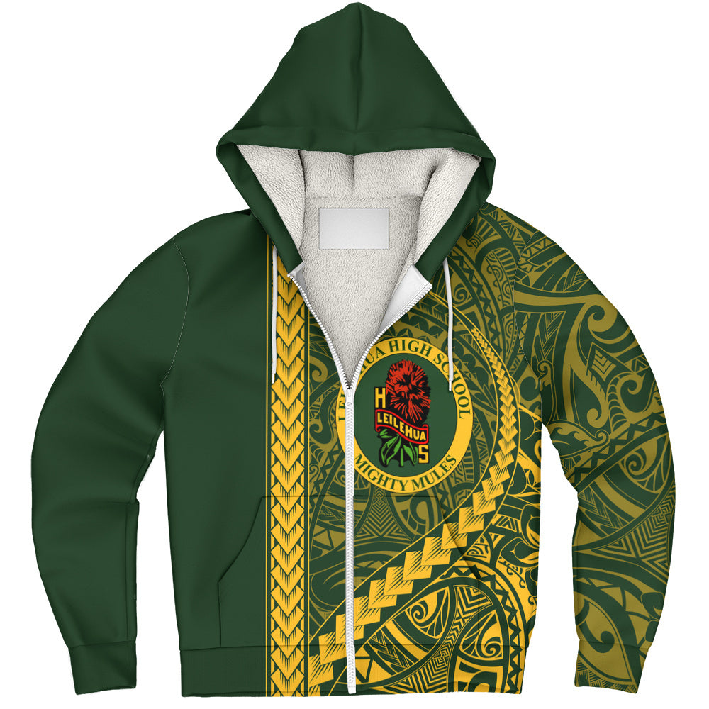 Leilehua High School Sherpa Hoodie Tribal Polynesian Pride Style