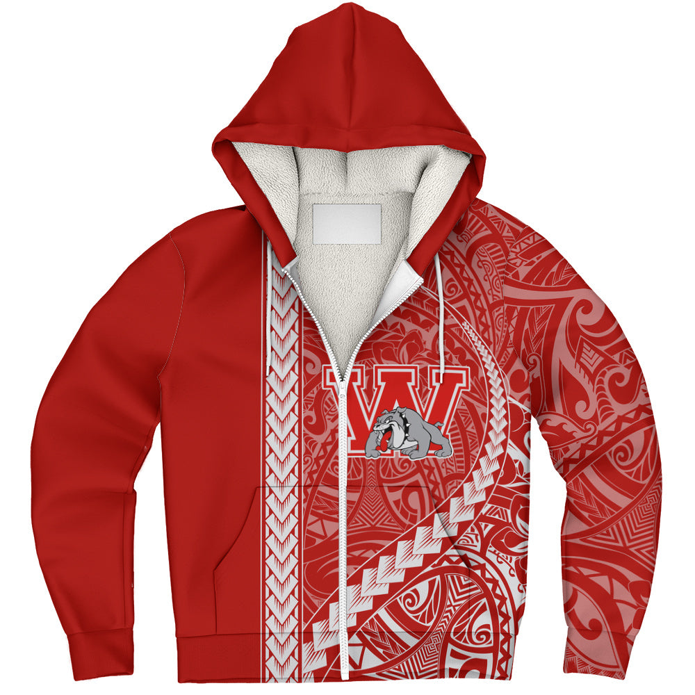 Waialua High and Intermediate School Sherpa Hoodie Tribal Polynesian Pride Style