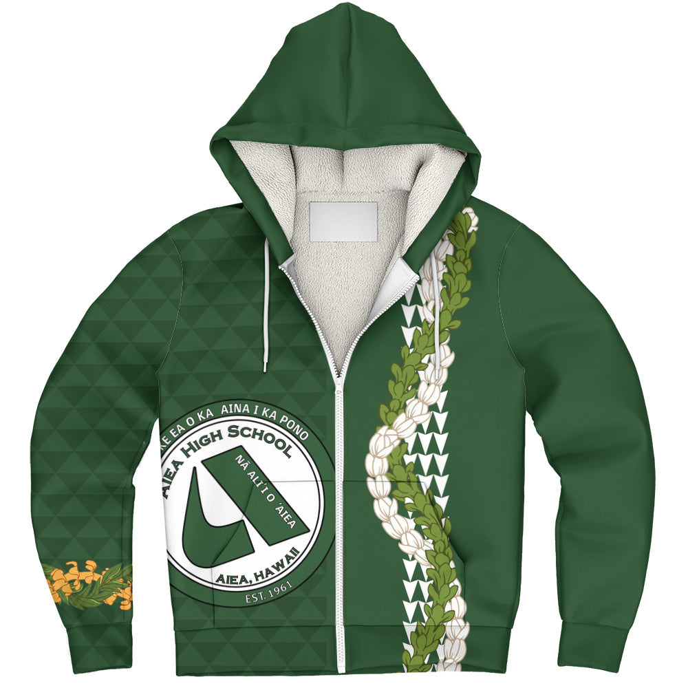 ʻAiea High School Sherpa Hoodie Puakenikeni Maile Flower Lei