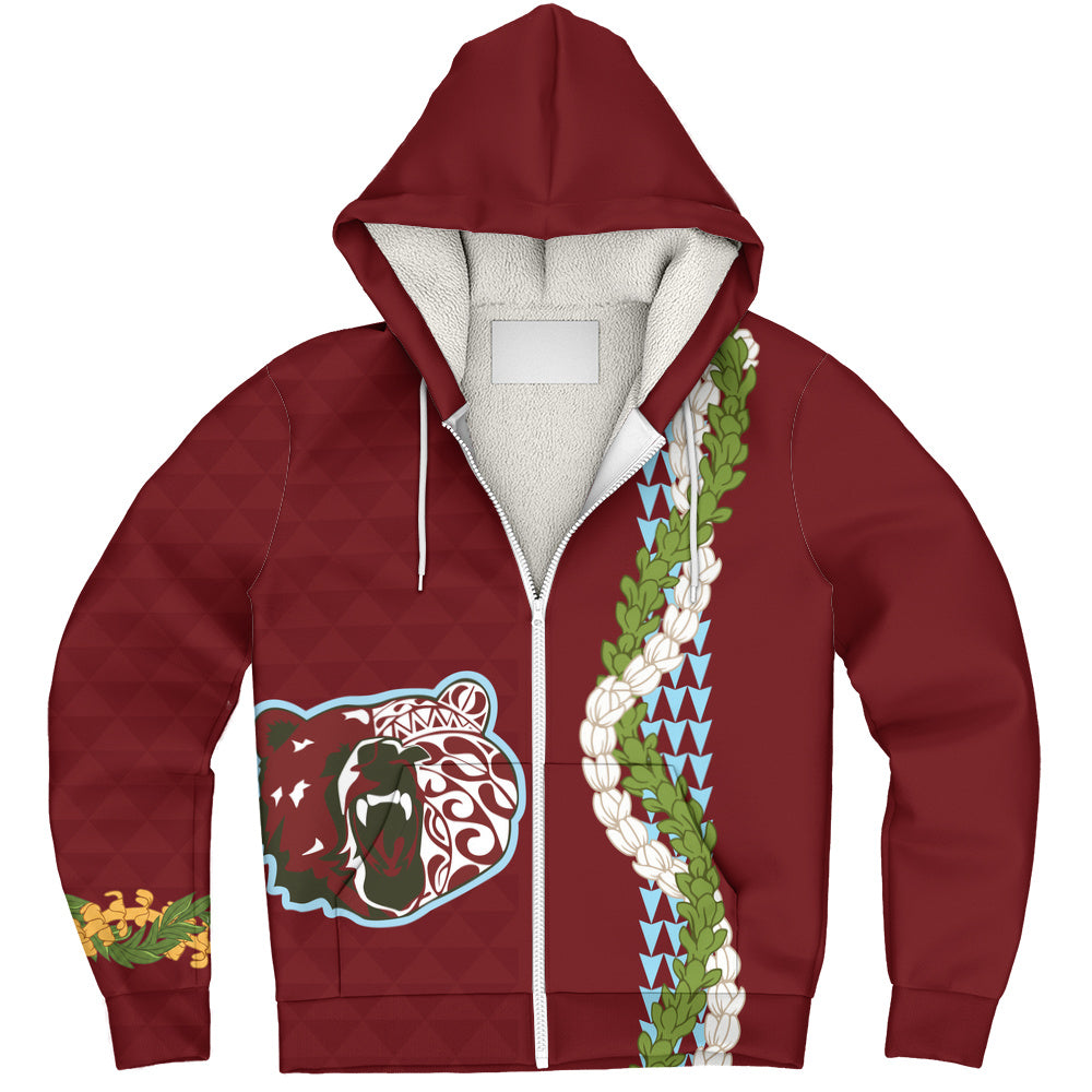 Henry Perrine Baldwin High School Sherpa Hoodie Puakenikeni Maile Flower Lei
