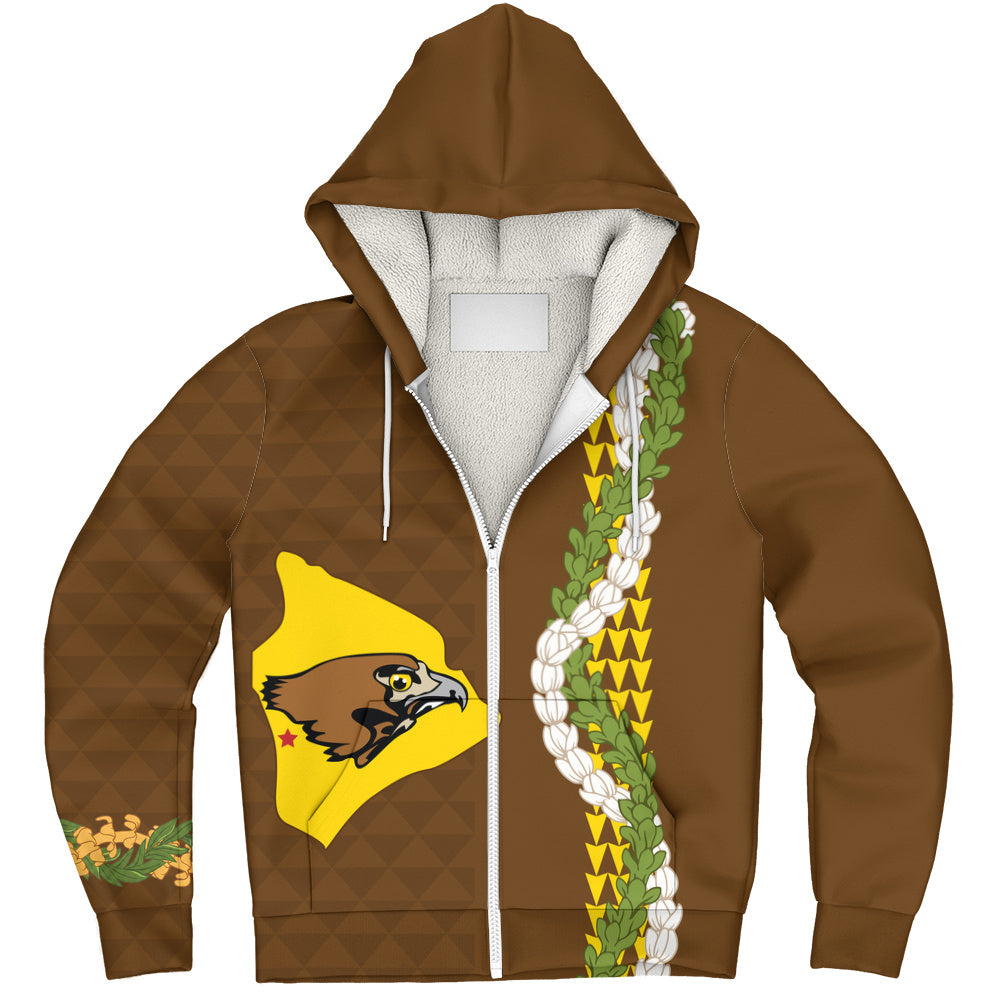 ke kula o ehunuikaimalino Sherpa Hoodie Puakenikeni Maile Flower Lei