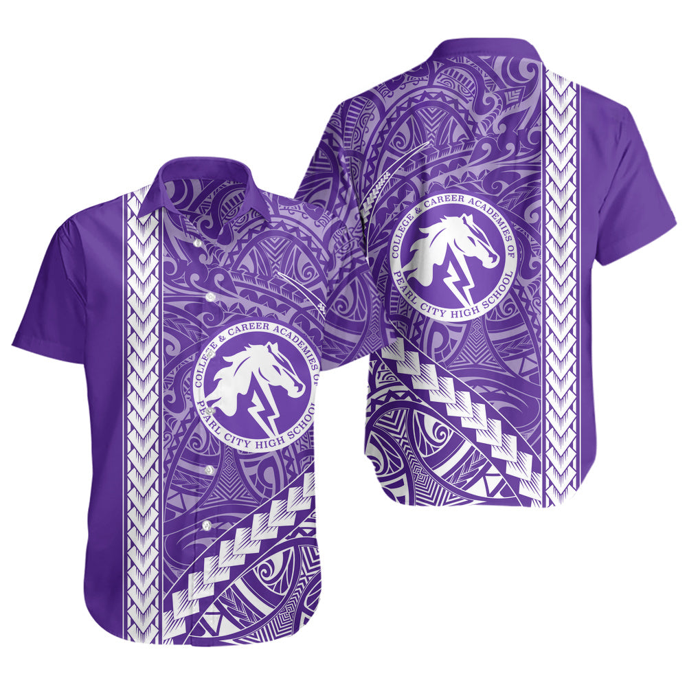 Pearl City High School (Hawaii) Short Sleeve Shirt Tribal Polynesian Pride Style