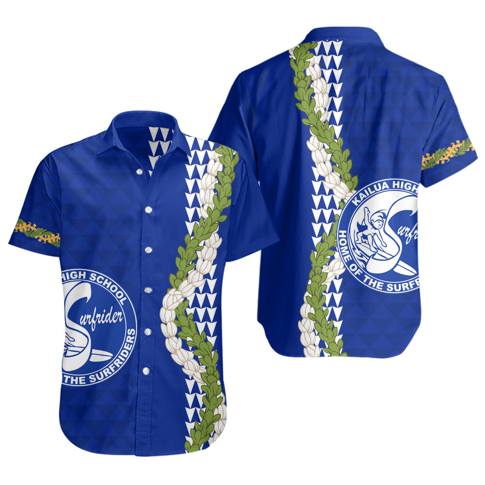 Kailua High School Short Sleeve Shirt Puakenikeni Maile Flower Lei