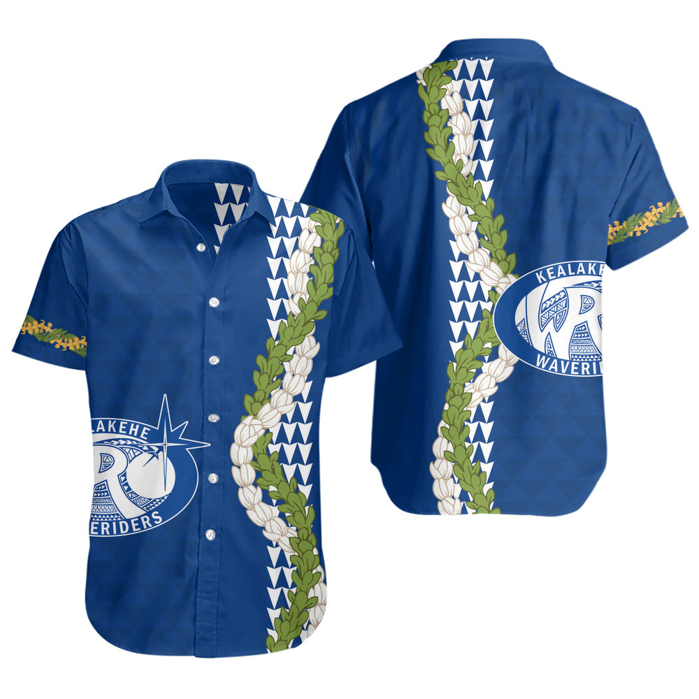 Kealakehe High School Short Sleeve Shirt Puakenikeni Maile Flower Lei