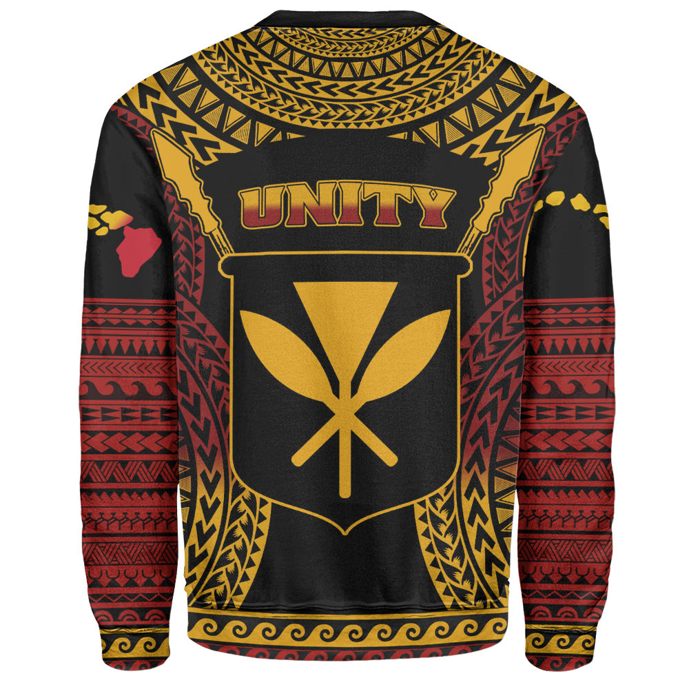 Hawaii Sweatshirt King Kamehameha Unity Kanaka Maoli Tribal Style