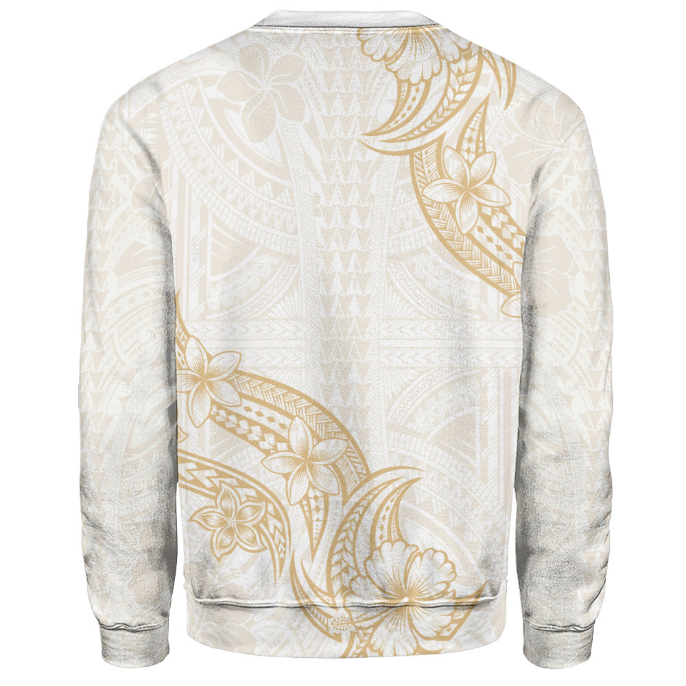 Hawaii Sweatshirt Plumeria Tribal Wave