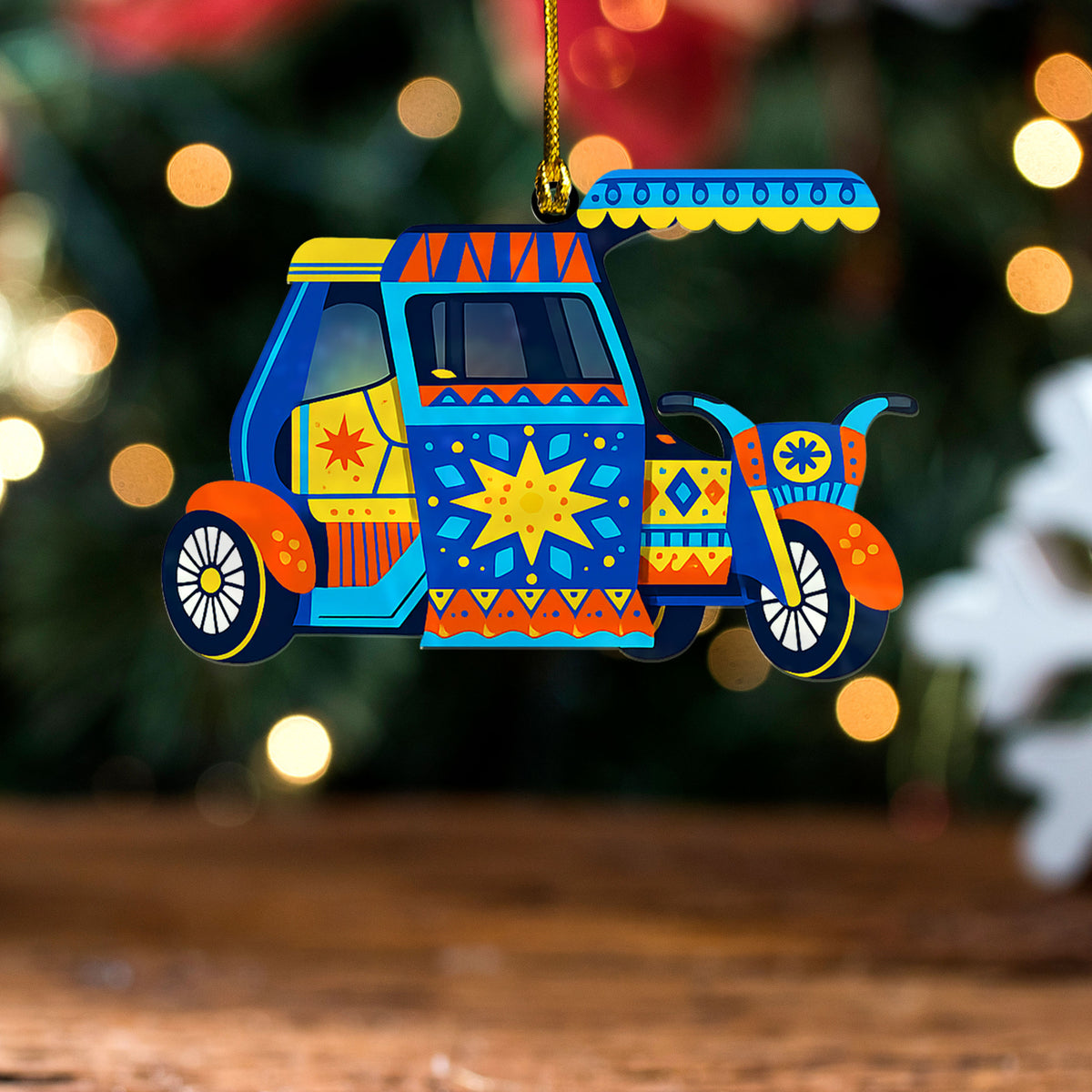 Philippines Filipinos Acrylic And Wooden Ornament Fiesta Jeepney Christmas