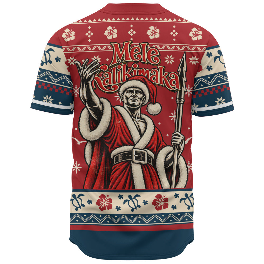 Hawaii Baseball Shirt Ugly Christmas Mele Kalikimaka King Kamehameha