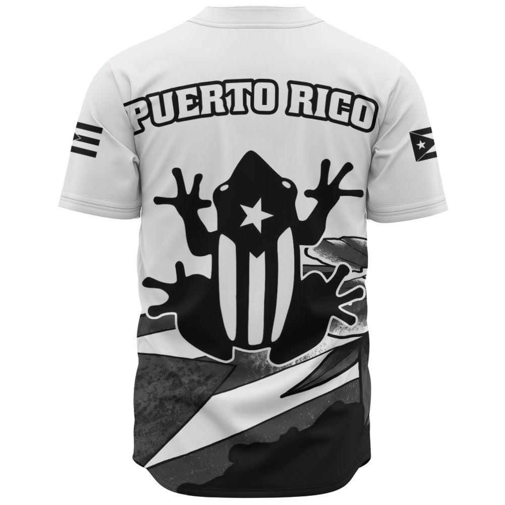 Puerto Rico Baseball Shirt Coqui Frog Puerto Rican Flag Tropical Floral Boricua Pride