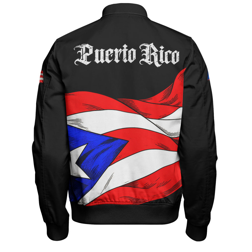 Puerto Rico Bomber Jacket Coqui Flag Boricua Heritage