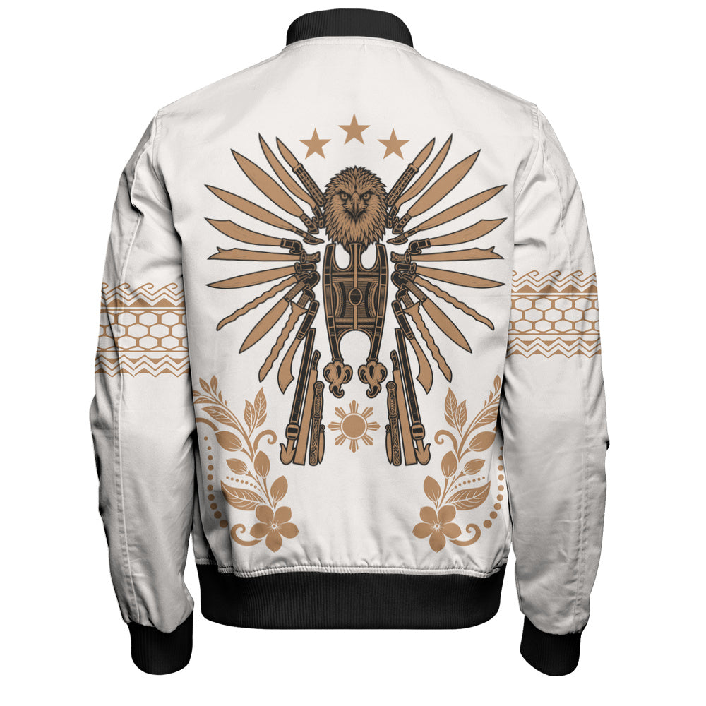 Philippines Filipinos Bomber Jacket Sampaguita With Eagle Sun Filipino Heritage