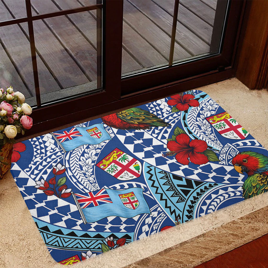 Fiji Doormat Kula Parrot Flag Hibiscus Tribal Style