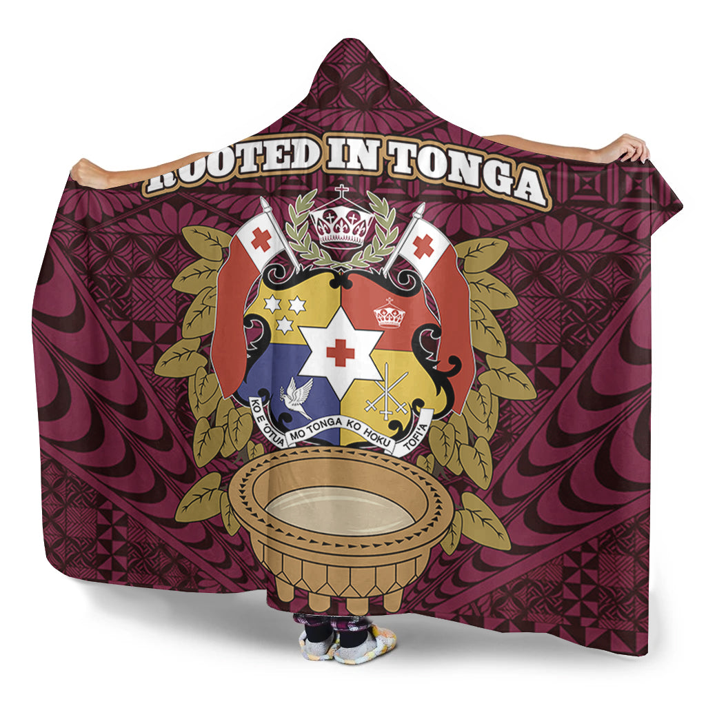 Tonga Hooded Blanket Rooted In Tonga Coat Of Arms Kava Bowl Ngatu Style