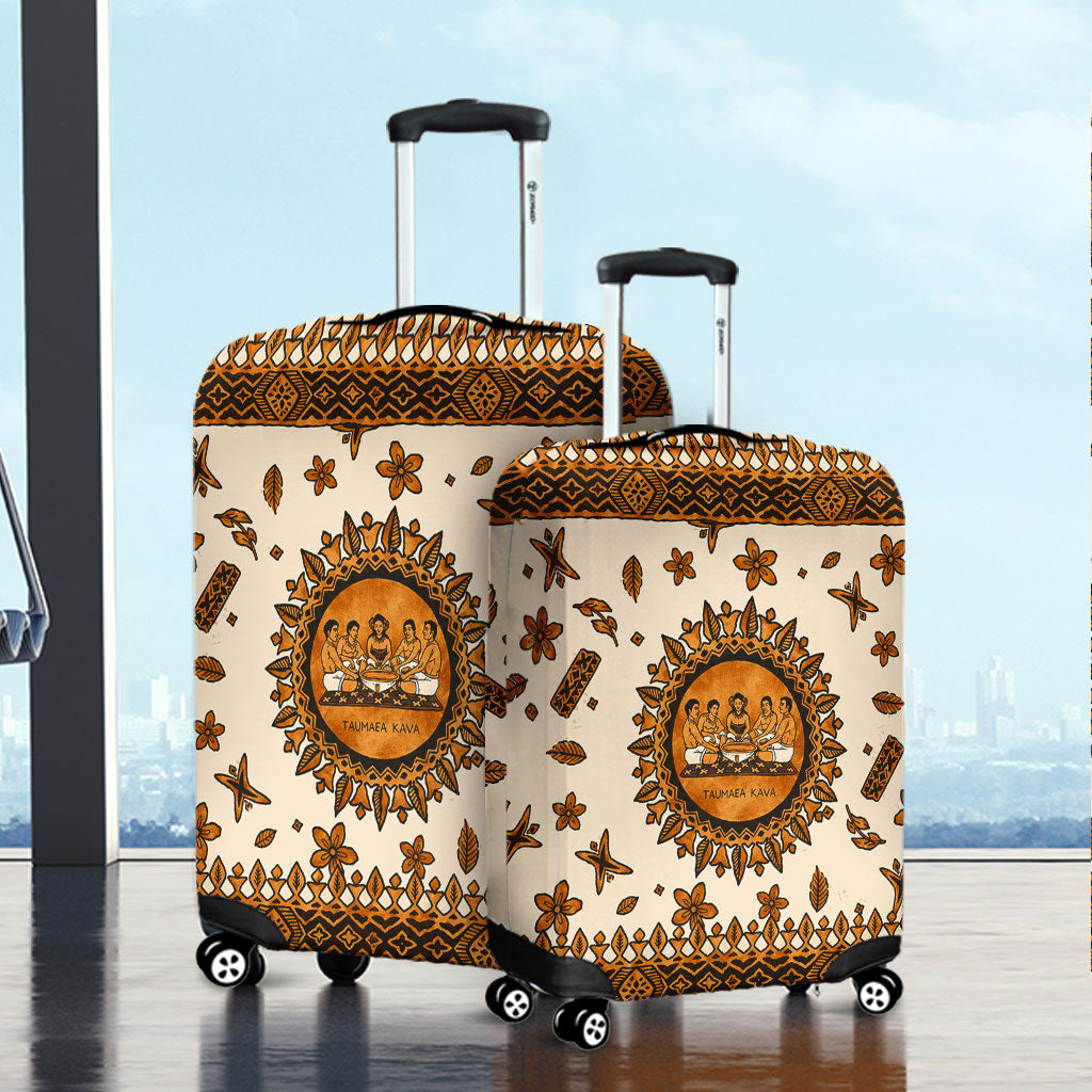 Tonga Luggage Cover Taumafa Kava Ceremony Tapa Heritage Style