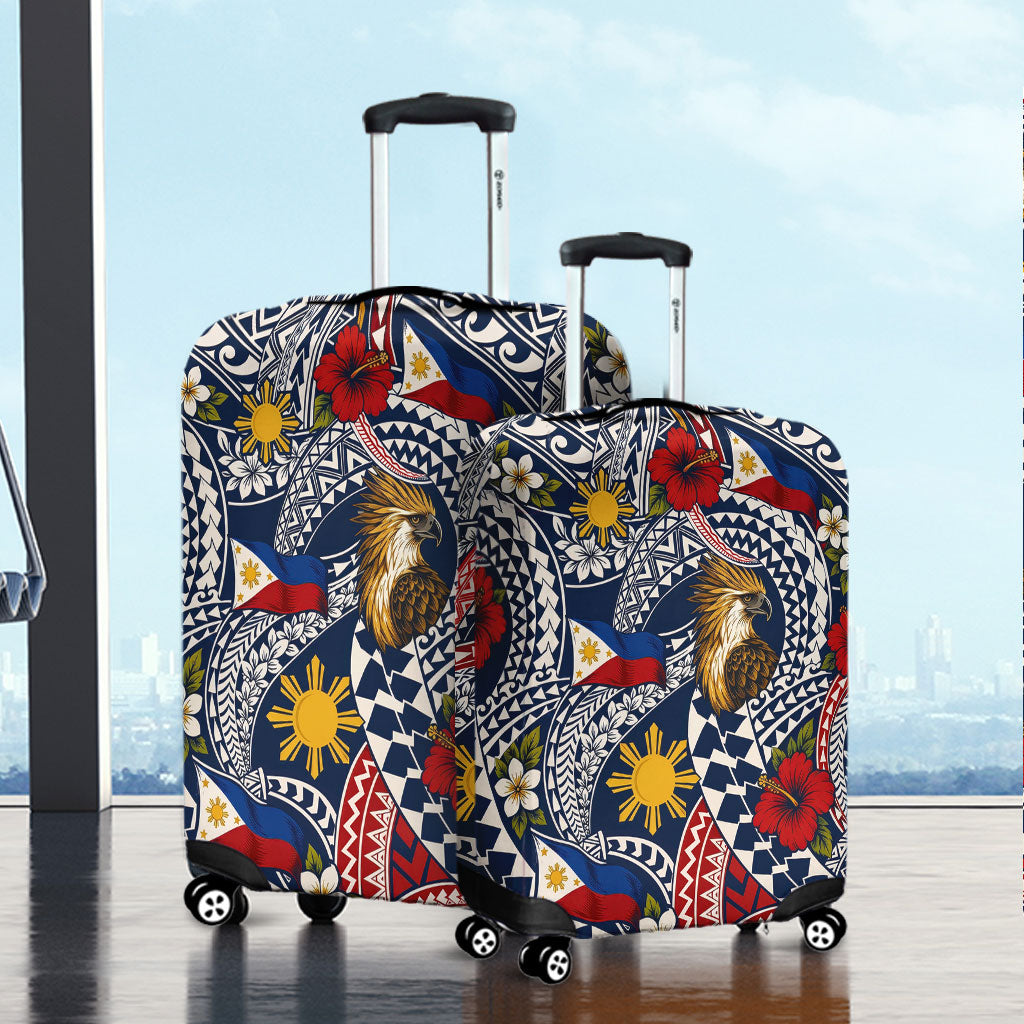 Philippines Filipinos Luggage Cover Eagle Sun Flag Floral Tribal Style