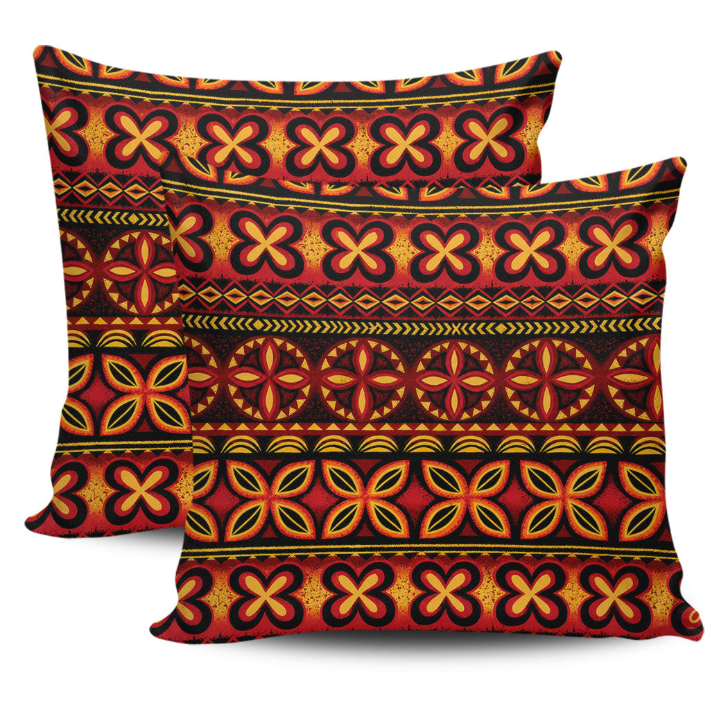 Tonga Pillow Cases Ngatu Tapa Tribal Pattern
