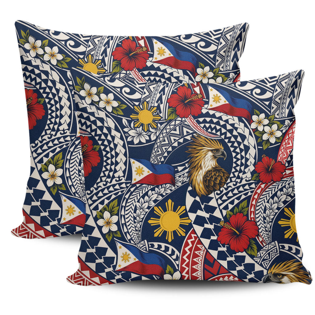 Philippines Filipinos Pillow Cases Eagle Sun Flag Floral Tribal Style
