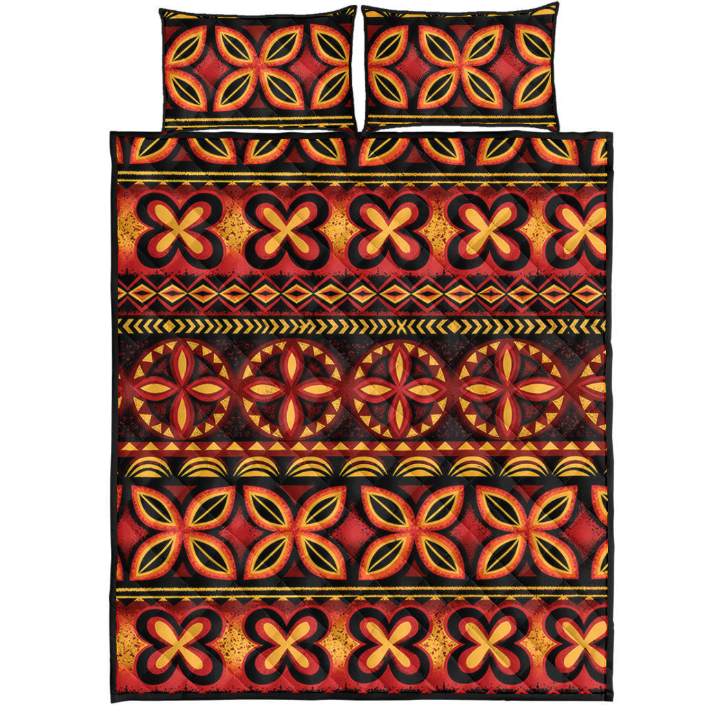 Tonga Quilt Bed Set Ngatu Tapa Tribal Pattern