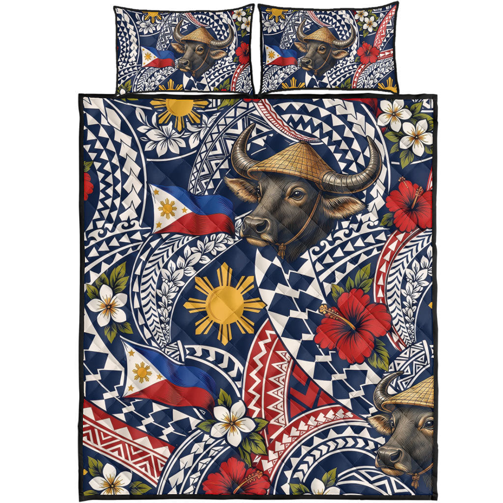 Philippines Filipinos Quilt Bed Set Carabao Sun Flag Floral Tribal Style