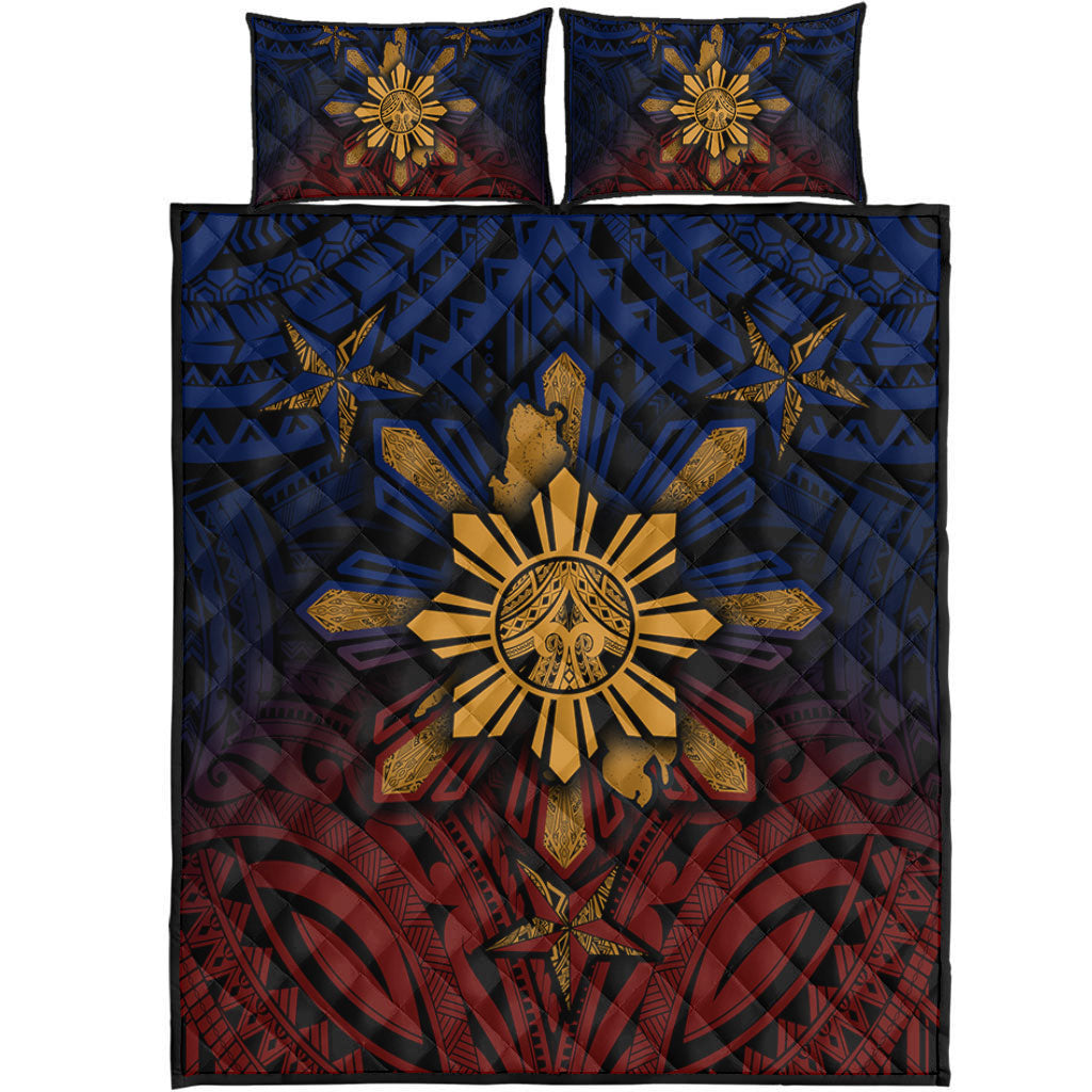 Philippines Filipinos Quilt Bed Set Golden Sun Islands Tribal Style