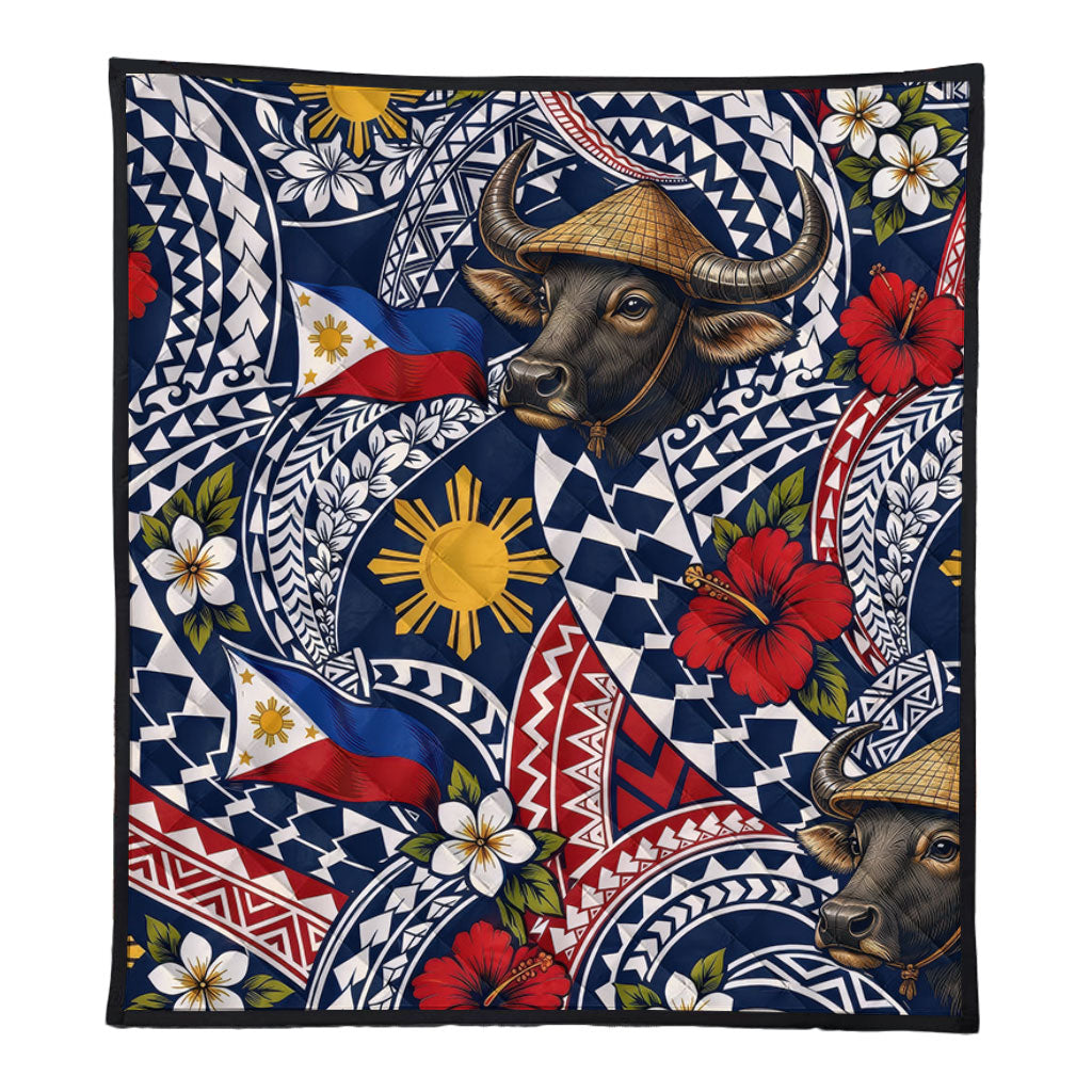 Philippines Filipinos Premium Quilt Carabao Sun Flag Floral Tribal Style