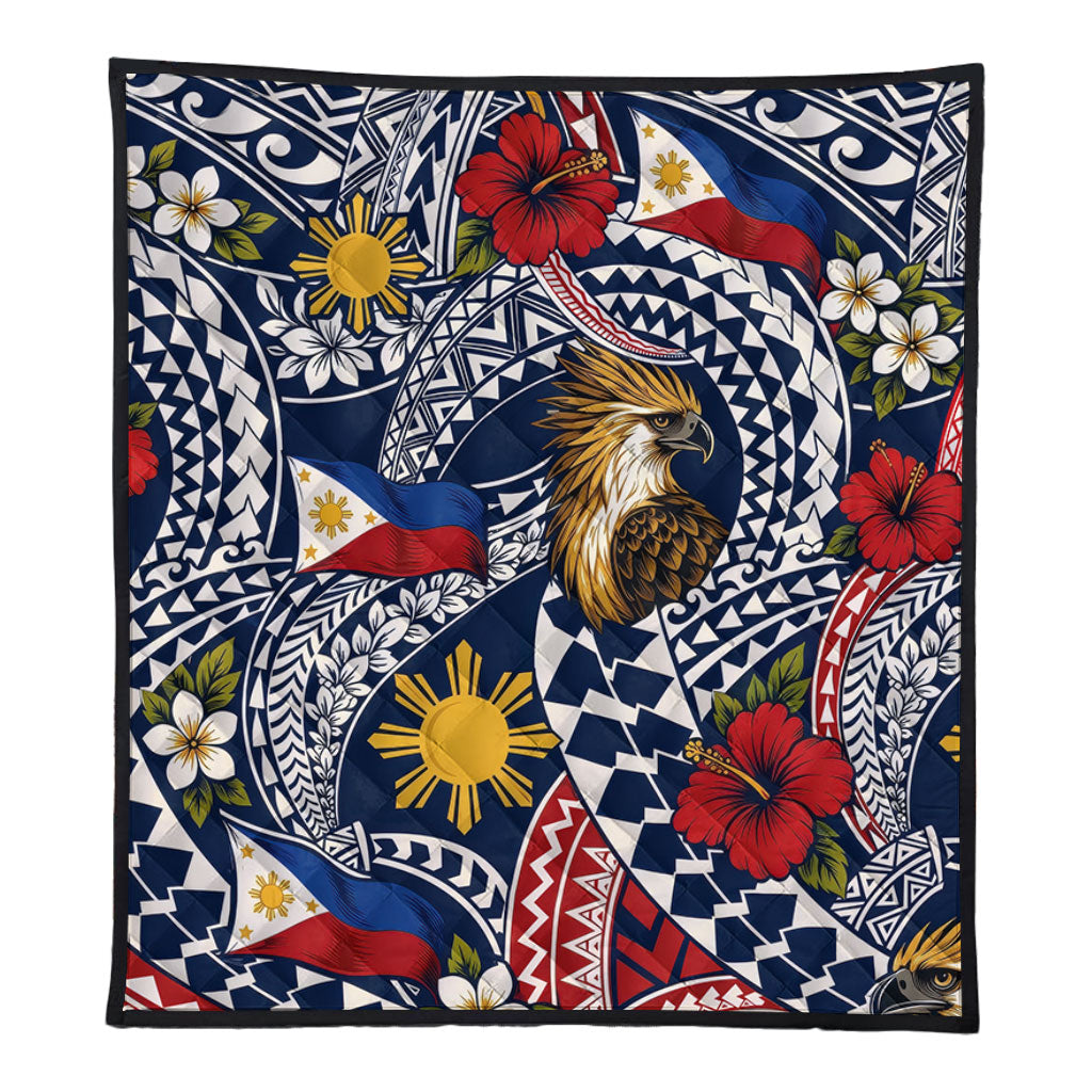 Philippines Filipinos Premium Quilt Eagle Sun Flag Floral Tribal Style