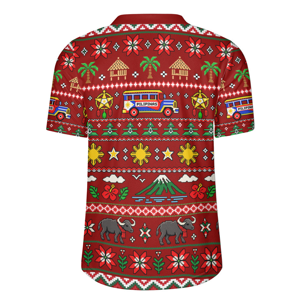 Philippines Filipinos Rugby Jersey Maligayang Pasko Pattern Style