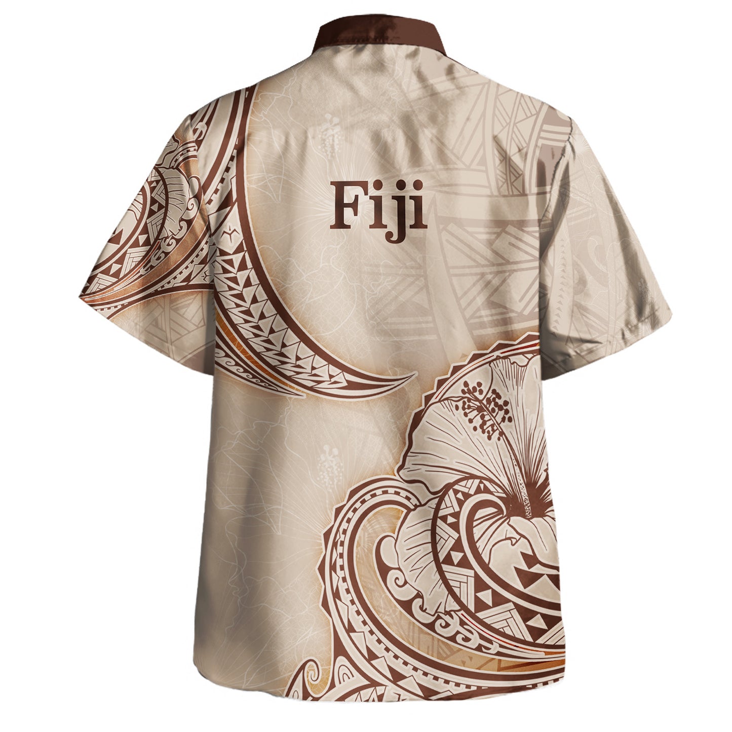 Fiji Hawaiian Shirt Hibiscus Flowers Vintage Style