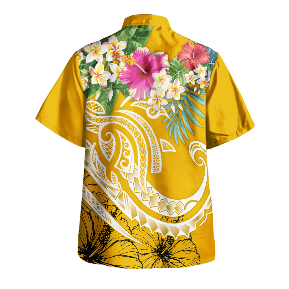 Polynesia Combo Dress And Shirt Summer Plumeria Gold